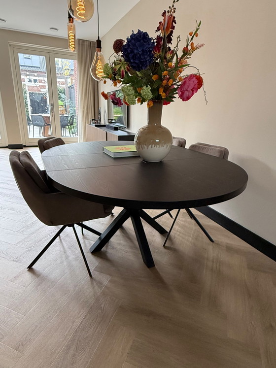 Image 1 of Uitschuifbare tafel Ayla 130cm (uitgeschoven 170 cm) | kleur Noir | op maat gemaakt