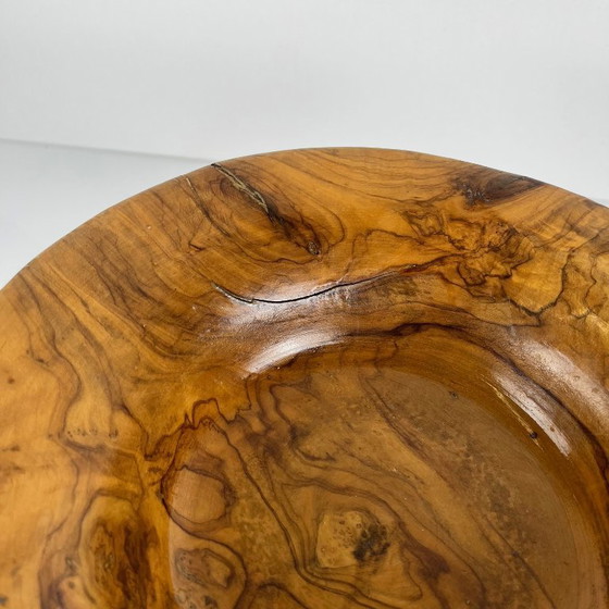 Tazza - Coupe À Fruit Sur Pied Monoxyle En Bois D'Olivier, 1950-60 – Bols, Wood, Vintage (photo 6 of 9)