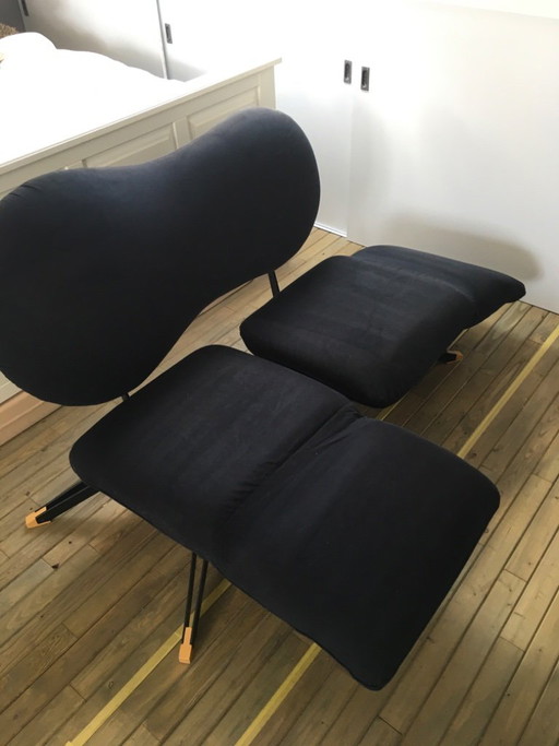 Divano trasformabile di design Bonaldó, tessuto nero, Italia, circa 1980