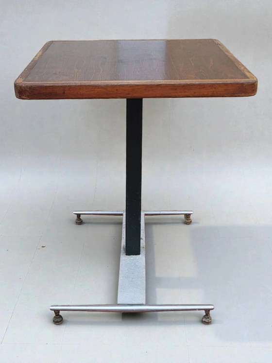 Quadratischer Bistrotisch – Esstische, Wood, Metal (photo 3 of 6)