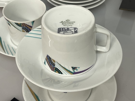 Image 1 of Set Of 12X Cup And Saucer Seltmann Weiden, Bavaria, W. Germany, Memphis Decor