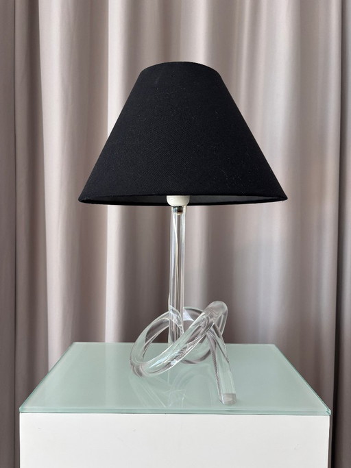 1970s Lucite Knot Table Lamp Attributed to Elaine Bscheider for Dorothy Thorpe Inc. – tafellampen, Plexiglass (photo 2 of 14)