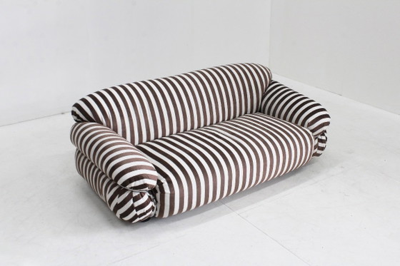 Divano Sesann di Gianfranco Frattini per Cassina anni '70, Divani 3 posti, Tessile, Metallo, Marrone, Vintage (foto 4 di 11)