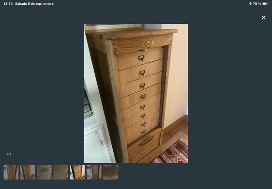 Antique Wooden Filing Cabinet – Metal (photo 3 of 7)