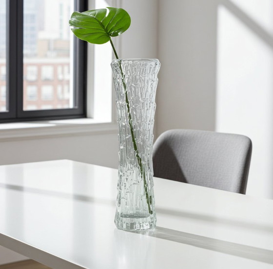 Image 1 of Vintage Oberglas Oostenrijk schorstextuurglas - modernistisch designobject uit de jaren 60-70