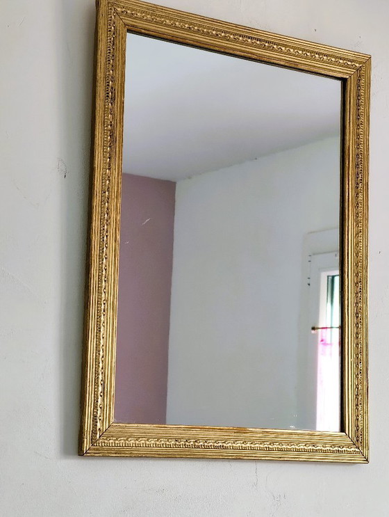 Image 1 of Gold rectangular wall mirror