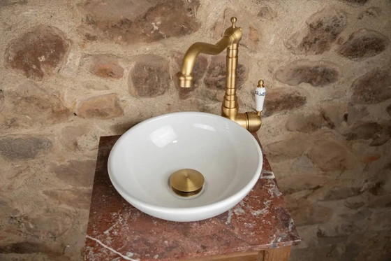 Piccolo lavabo antico in legno e marmo rosso. – Armadi contenitori, Vintage (photo 9 of 13)
