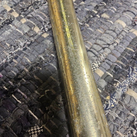 Image 1 of Vintage dining table set with chairs Gastone Rinaldi 70s brass (1970s) mid-century design (Italian design) Hollywood Regency