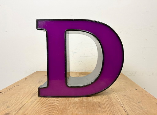 Vintage Illuminated Letter D, 1980s