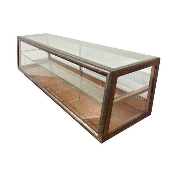 Vintage Winkelvitrine van ESMÉ, Vitrinekasten, Hout, Glas, Bruin (foto 3 van 14)