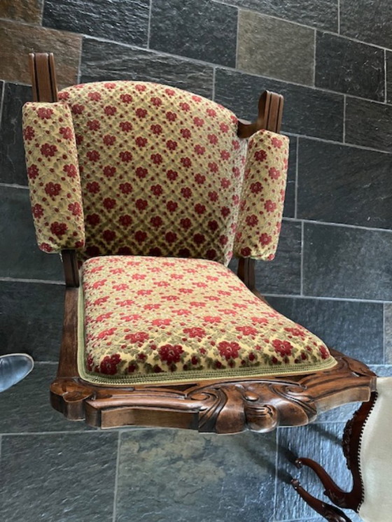 Image 1 of Antica sedia da nonno in stile tardo Biedermeijer, ca. 1890, con rapporto di valutazione