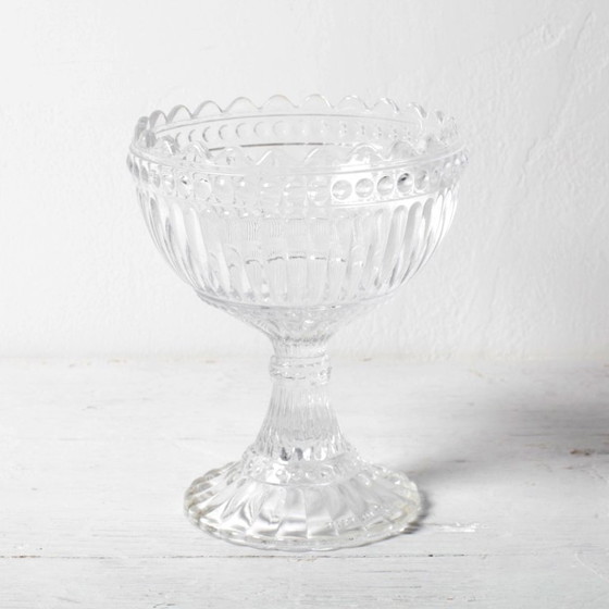 Image 1 of Vintage Traditional Finnish Clear Pedestal Bowl Marimekko / Iittala / 2000s