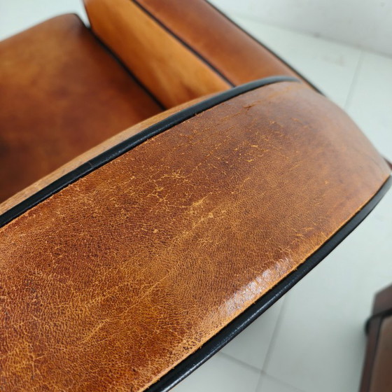 Image 1 of Poltrone in pelle di pecora Art Déco – set di due