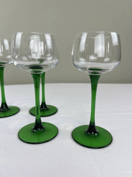 6 copas verdes Luminarc – Vasos y jarras, Crystal, Glass, Vintage (photo 4 of 8)
