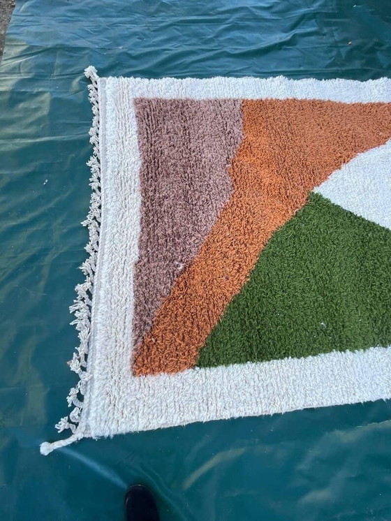 Image 1 of Tapis berbère en laine pure fait main traditionnelle 2/3 m