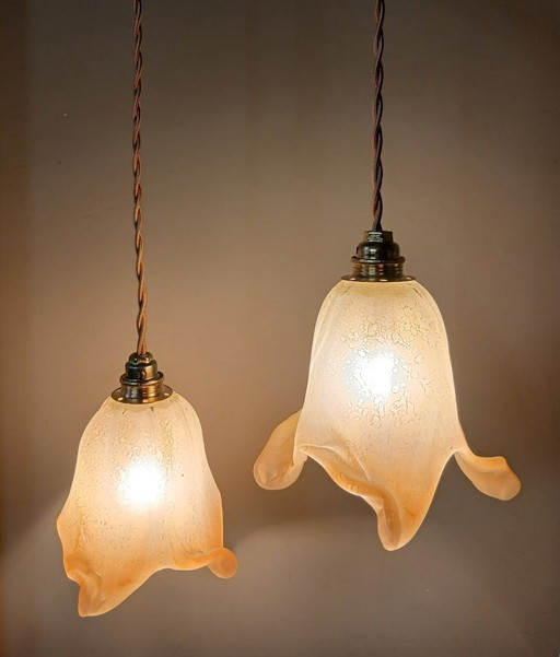 Set di 2 lampade a sospensione vintage in stile Murano - Mid Century - Italia