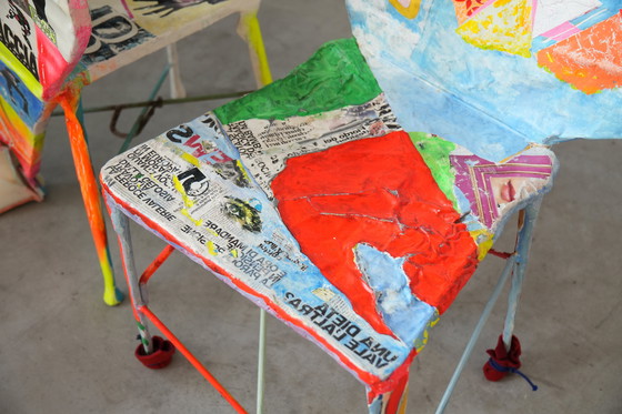 Image 1 of Set di 6 sedie Pop Art firmate da Guido Coletti (1995, firmate nel 2013)