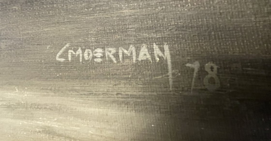 Image 1 of Jarrón pintado al óleo con amapolas - C. Moerman 1987