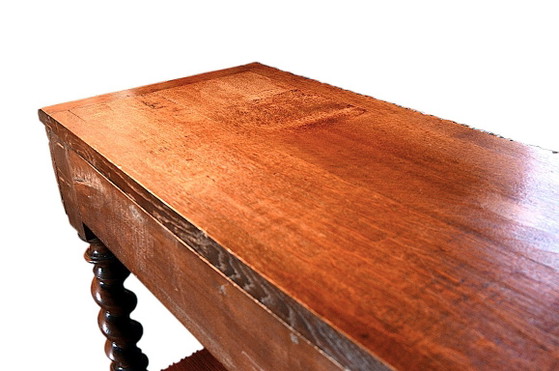 Console, desserte ou petit buffet en chêne, époque 1900, style Louis XIII – Wood (photo 8 of 13)