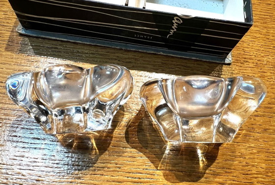 Image 1 of 2 vintage Daum kristallen zoutvaatjes uit de jaren 60