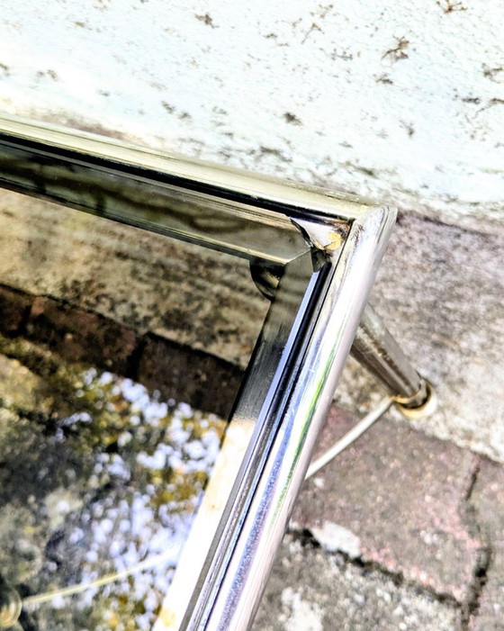 Metal and smoked glass coffee table (photo 8 of 8)