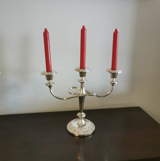 Image 1 of CHANDELIERS ANGLAIS ARGENTÉS