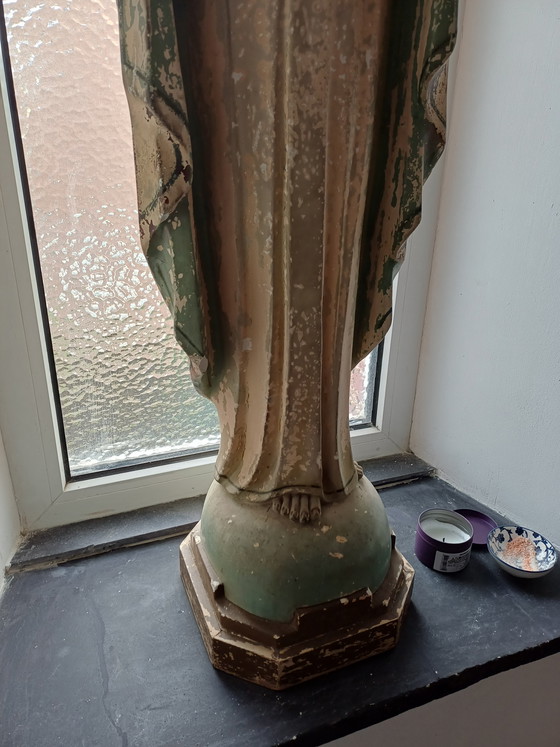 Image 1 of Jesus Sacred Heart statue patina