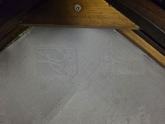 Set di 4 Sedie da pranzo Heldense in mogano stile Impero, Tessile, Legno, Marrone (foto 5 di 5)