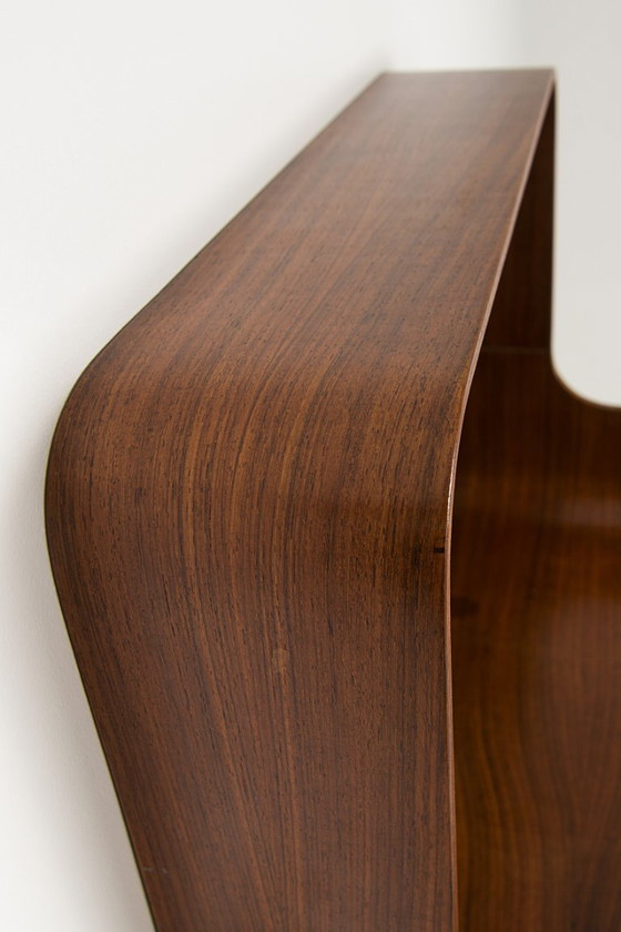 Image 1 of Mid-century wall mirror with shelf