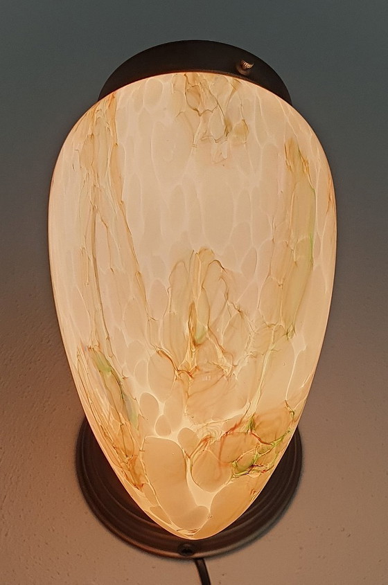 Image 1 of Art-Deco-Wandleuchte aus Opalglas