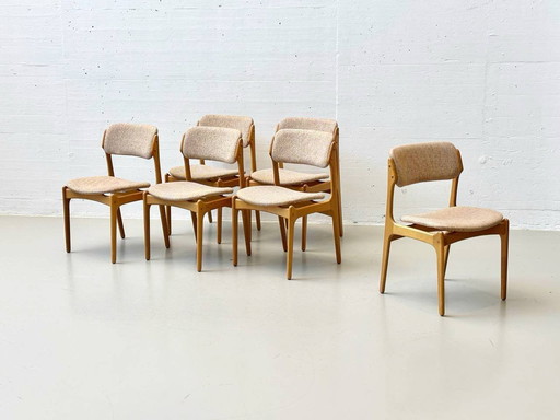 Set of 6 chairs model No.49 by Erik Buch for O.D. Møbler A-S in Denmark, 1960s