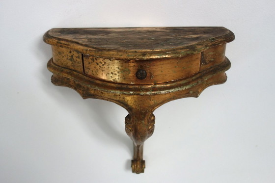 Image 1 of Console murale en bois vintage
