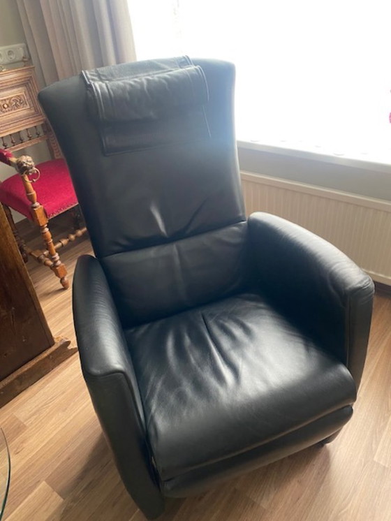Image 1 of Twee Jori verstelbare relax fauteuils zwart leer