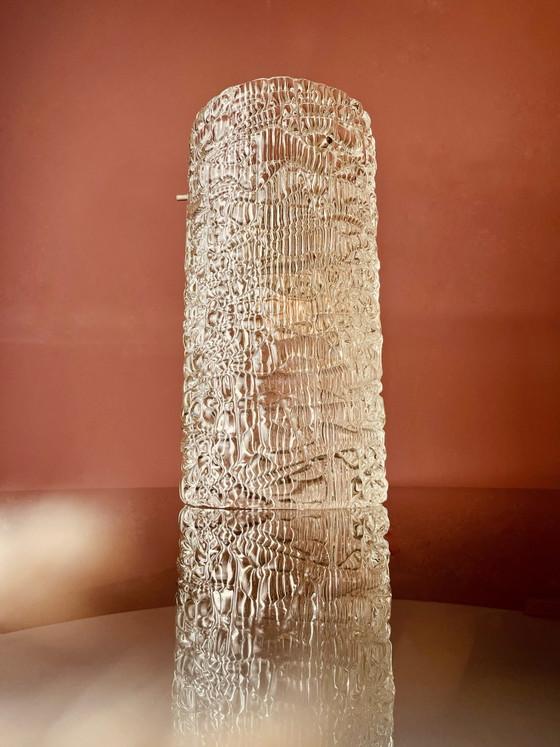 Image 1 of Unique! Kalmar Franken 60s ice glass pendant lamp