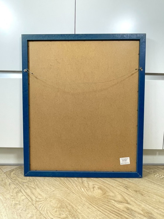 Image 1 of Lithographie limitée signée au crayon de Tony Agostini, Bouquet Au Vase Bleu, cadre personnalisé