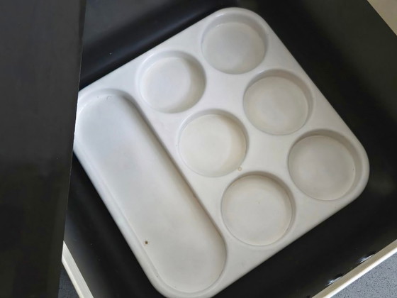 Image 1 of CUBE BAR VINTAGE 1970 DE JEAN GARCON POUR FORMAG 70S SPACE AGE PLASTIQUE NOIR