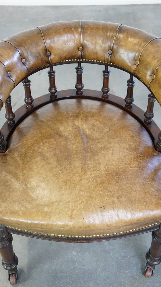 Image 1 of Rundleren Fauteuil/ Bureaustoel Gecombineerd Met Hout