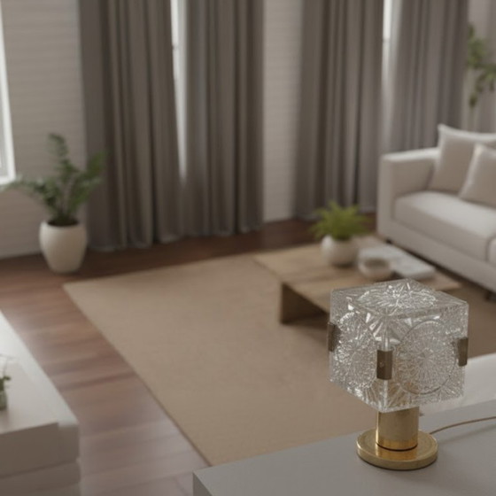 Image 1 of Lámpara de mesa de cristal, Jaroslav Beyvl Sr., década de 1970, Checoslovaquia