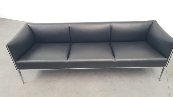 Image 1 of Asienta Design Sofa 3Z Black Leather Wilkhahn Jehs & Laub 2019