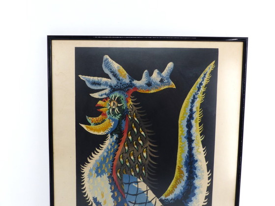 Image 1 of Lithographie originale signée à la main, Jean Lurçat, "Coq stylisé", 1953