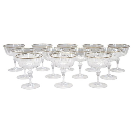 Copas de champán de cristal soplado de Murano de Nason & Moretti con etiqueta original, juego de 12