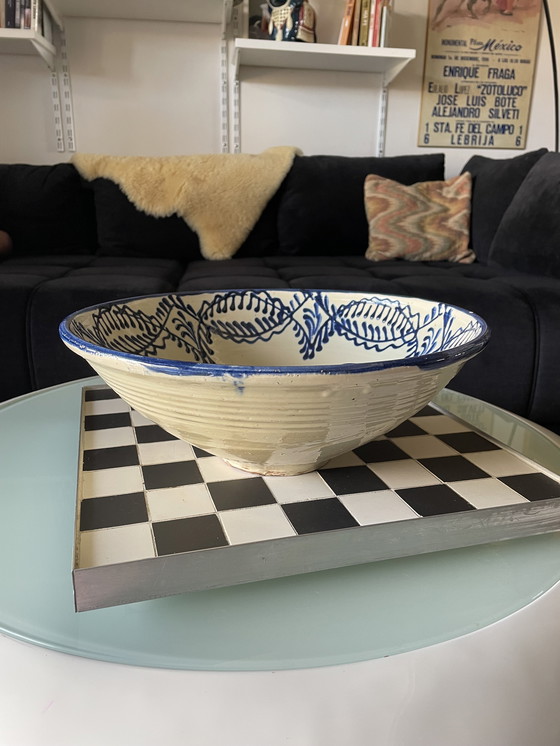 Image 1 of Grote keramische schaal Lebrillo Oud uit Nijar Almeria