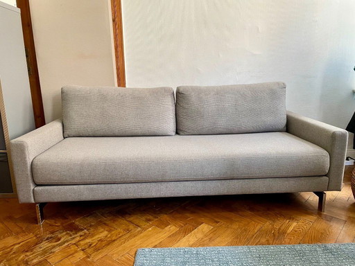 Rolf Benz fabric sofa gray (+ with matching armchairs possible)
