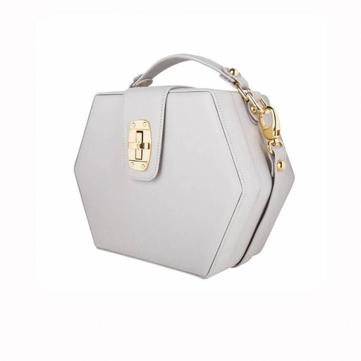 Borsa Charlee di Bordon, in morbida pelle grigia.