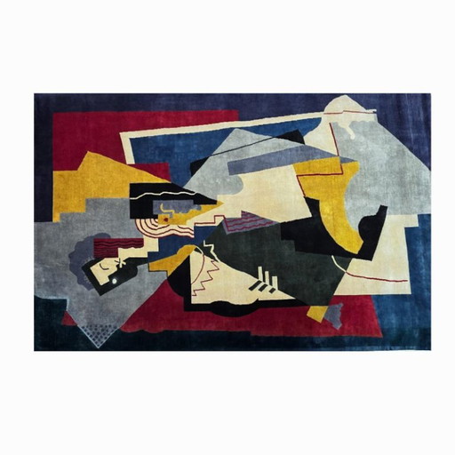 Handgeknoopt wollen tapijt naar een ontwerp van Albert Gleizes - Kubistisch geometrisch design (200x300cm) (photo 2 of 8)