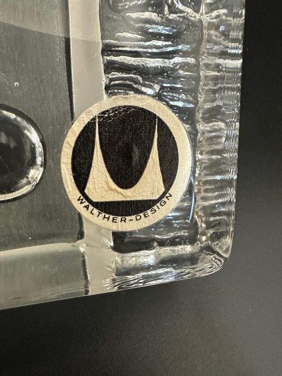 Image 1 of Walther Glass Solifleur Block Vase Op Art