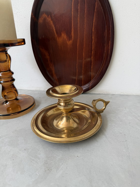 Image 1 of Vintage messing kandelaars set | mid century brass | sfeervol decor