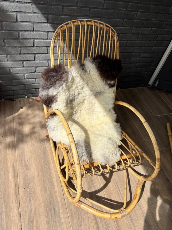 Image 1 of Vintage bamboo rocking chair