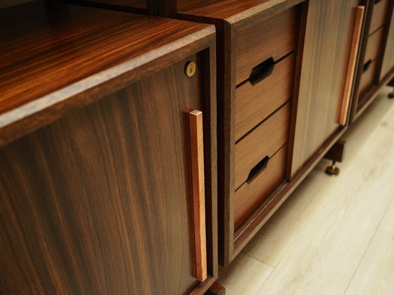 Image 1 of Estantería modular de palisandro, diseño italiano, años 60, producción: Italia