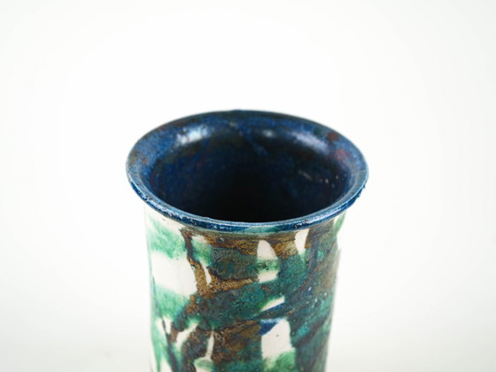 Vaso in ceramica, anni '70, prodotto in Europa, Vasi, Blu, Abstract (foto 6 di 12)